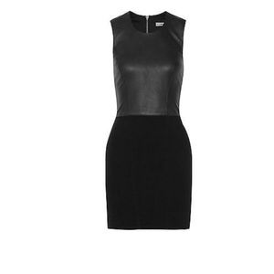 Helmet Lang Gala Leather Ponte Knit Dress